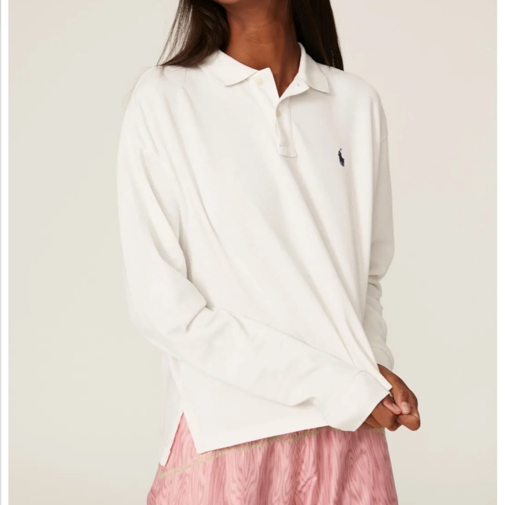 Ralph Lauren White Long-Sleeve Polo Shirt - Classic Cotton Rugby